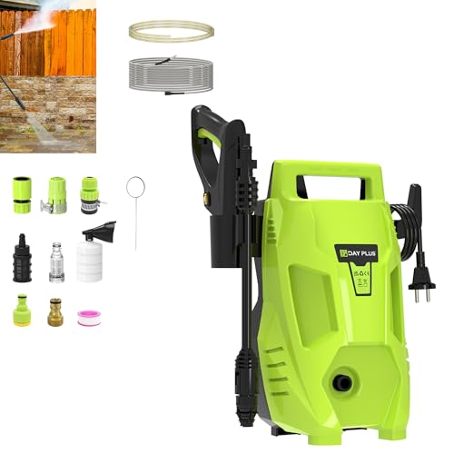 2000W High Pressure Washer, 55Bar Pressure, 300L/h Flow, Portable Power Washer Jet Wash Cleaner with Adjustable Nozzle, 7M Input Hose, for Home Patio Car Driveway, Green