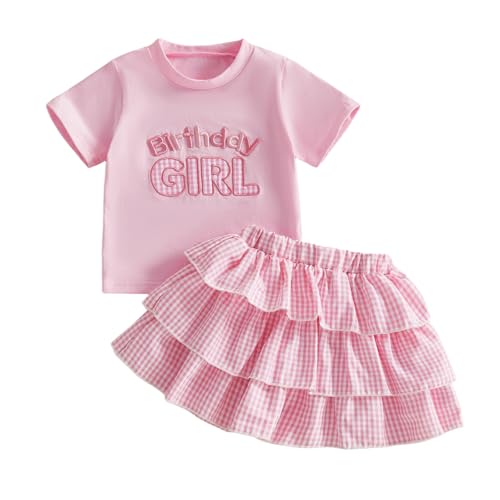 Birthday Girl Toddler Outfit with Ruffled Skirt Set