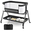 Costway Beistellbett Dunkelgrau