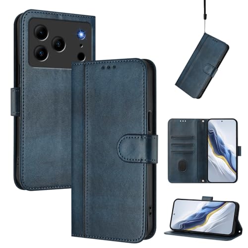 [PU���U�[+�P�[�X�n�Ή��@�� for Doogee Note 56 (Pro) / Note 56 Plus �t���b�v�X�^���h�J�[�h�X���b�g�E�H���b�g �������[�h Blue