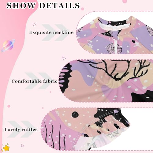 Image of Girls One Piece Swimsuits Long Sleeve Swimsuit Zipper Bathing Suits Swimwear