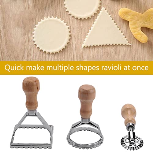 Nebel Ravioli Stamp Maker Cutter With Wheel Set, Mold With Handle For Fluted Edge, Pasta Press Kitchen Attachment #TOP2