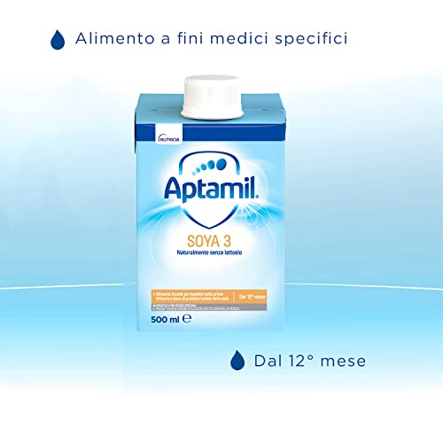 APTAMIL Soya 3 - Alimento Liquido per Bambini dal 12 mese compiuto, a Base di Proteine isolate di Soia, Senza Lattosio - (12 x 500 ml) - 4