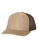 Richardson 112 Trucker OSFA Baseball Hat Ball Cap, Khaki/Coffee