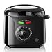 SUPERLEX Deep Fat Fryer 2L Adjustable Thermostat 80-190°C Non-Stick Pan Chromed Basket Removable Lid Viewing Window Detachable Handle Easy Clean 1300W for 4 Portions Chips Chicken Fish