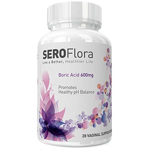 Seroflora Boric Acid Vaginal Suppositories 600mg - Bottle of 28 - pH Balance