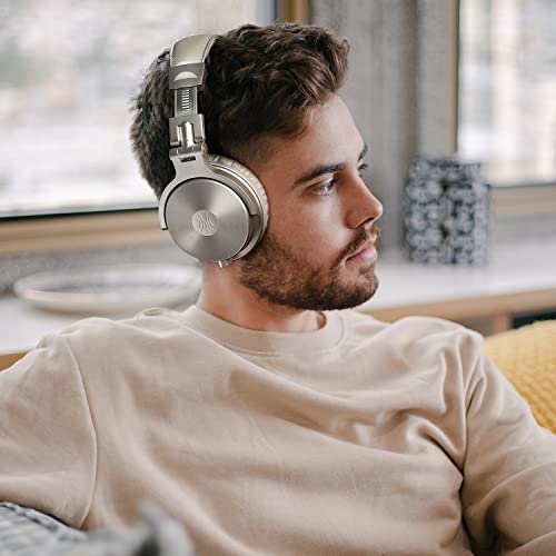 OneOdio Auricurales Bluetooth Inalámbricos 110H, Auriculares HiFi de 50mm Altavoz con Micrófono CVC 8.0, Auriculares con Cable para Móvil PC Portátil, Orejeras Proteicas 90° Ajustable para DJ - imagen 2