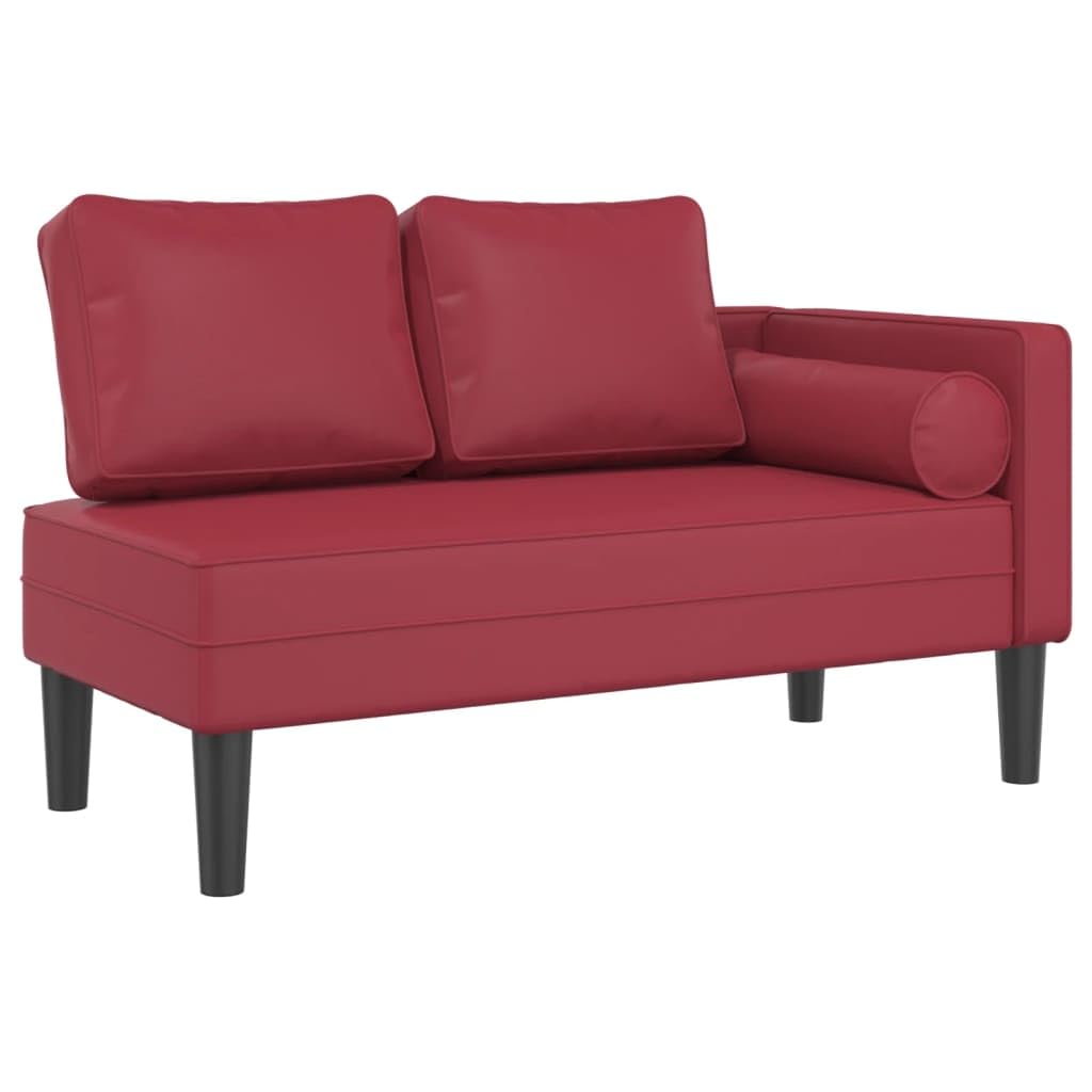 Willood Chaiselongue mit Kissen Weinrot Kunstleder Relaxliege Liegesessel Sessel Lounge Relaxsessel Liegestuhl Loungesessel Sesselliege Komfortliege