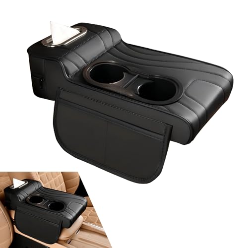 Qurbuns Car Center Console Cover, Microfiber Leather Car Armrest Cover,