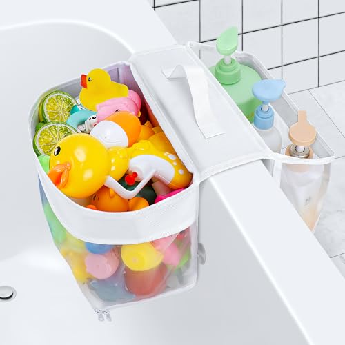 Filet jouet bain baignoire blanc grand format à 2 compartiments suspendus