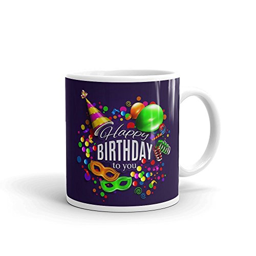 idecor Happy Birthday Coffee Mugs for Special One – Unique Design Coffee Mug – Vibrant & Glossy Print Finish
