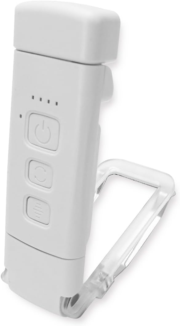 QUMOX Lámpara de Lectura LED con Clip – 3 Tonos Ámbar, 5 Niveles de Brillo, Temporizador, Cabezal Ajustable, Recargable por USB – Luz de Lectura para Libros, Cama, Viaje (Blanco)