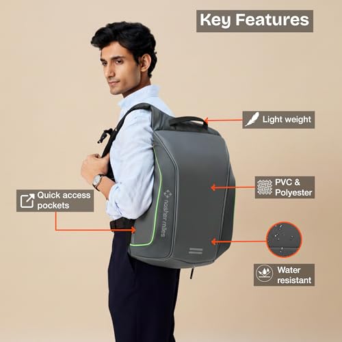 Image of Nasher Miles Corporate Backpack | Premium Polyester & PU Laptop Backpack | Ideal for Office, College, School & Travel | Men, Women, Boys, Girls