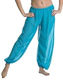 Belly Dance Chiffon Harem Pants | Sheer Shadow - Turquoise One Size