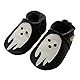 YALION Premium Weich Leder Babyschuhe Krabbelschuhe Lauflernschuhe Hausschuhe mit Geist Schwarz, EU 20/21=M