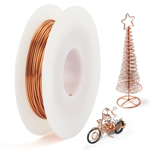 Opvixi Copper Wire 18 Gauge 60 FT 99.9% Pure Copper Wire for Jewelry Making Electroculture Gardening Beading Plants Crafts Science Projects DIY Artwork