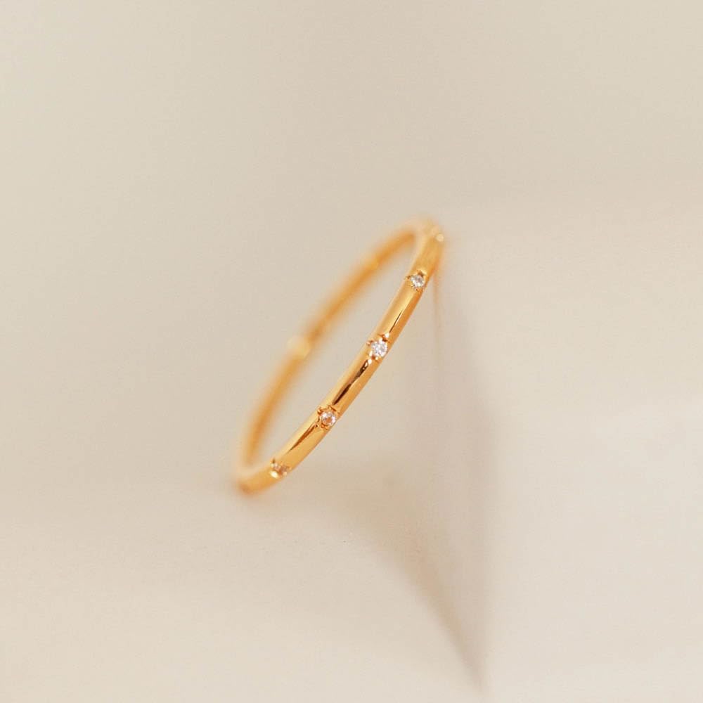CAITLYNMINIMALIST Dainty Thin CZ Diamond Stacking Ring for Women, 18K Gold Plated or 925 Sterling Silver Band, Minimalist Jewelry Gift