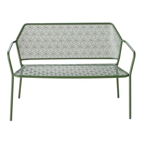 Alfresco Home Martini 17" Wrought Iron Garden Bench in Moss