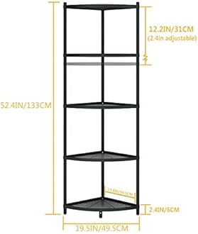 MAGCOLOR 5-Tier Kitchen Corner Shelf Rack, Free Standing Pot Rack for Organizer Stainless Steel Cookware Stand