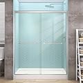 GETPRO Sliding Shower Door Semi-Frameless 51-54 in. W x 72 in. H Bypasss Double Sliding Glass Shower Enclosure,1/4 inch Clear Tempered Glass Door for Walk-in Shower Brushed Nickel