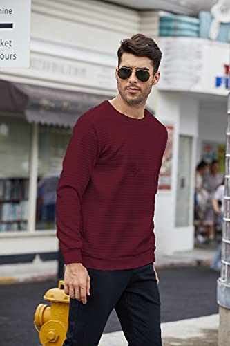 Coofandy Men's Crewneck Sweatshirt Hipster Workout Long Sleeve Plaid Jacquard Pullover Sweatershirs #TOP28