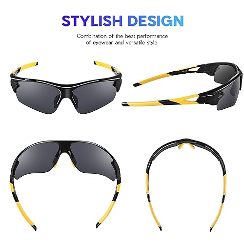 Lentes de sol deportivos polarizados, protección UV 400, perfectos para béisbol, ciclismo, pesca, correr, golf, lentes TAC