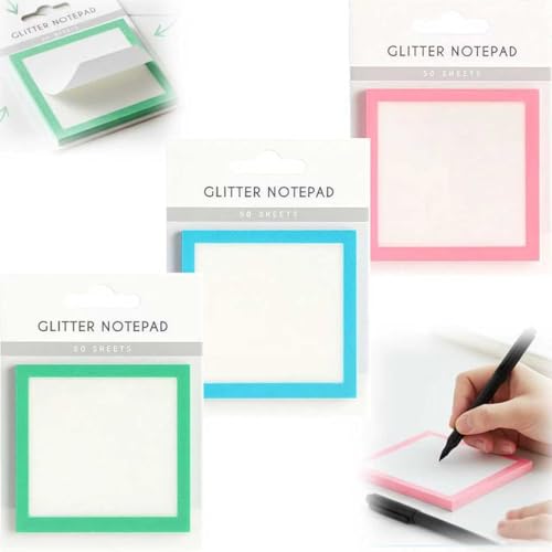 Transparent Sticky Notes 3 Pack, Clear Self-Adhesive See Through Note