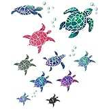 Stickers muraux animaux marins de dessin animé : fabriqués en pvc imperméable et résistant, ces stickers muraux sont difficiles à déchirer. stickers muraux mignons