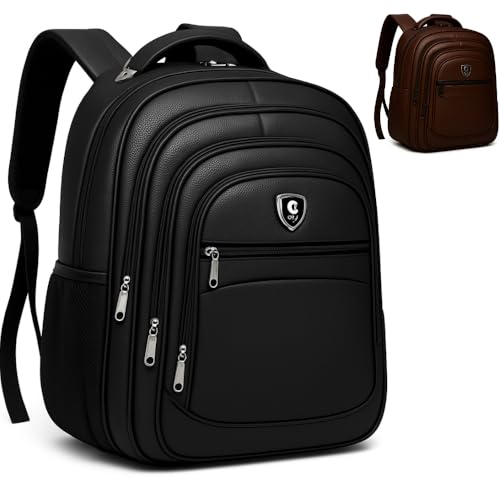 Mochila Executiva Grande com Porta USB e Entrada para Fone de Ouvido, Anti-Furto, Alça Reforçada, Preta