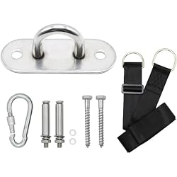 Heavy Duty Swing Hanger with Screws Bolts & Safer Lock Snap Carabiner Included, Full Set for Wooden and Concrete Indoor Outdoor Use