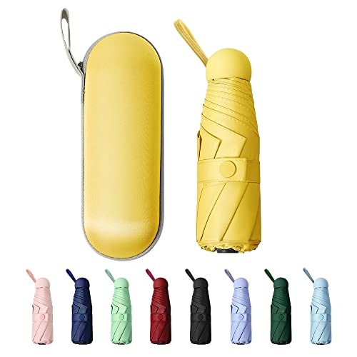 TIME LOVER Mini Windproof Folding Travel Umbrella, Sun & Rain Umbrellas, Compact Portable for Women Men Multiple Colors