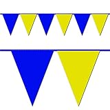 Ziggos Party Blue and Yellow Triangle Pennant Flag 100 Ft.