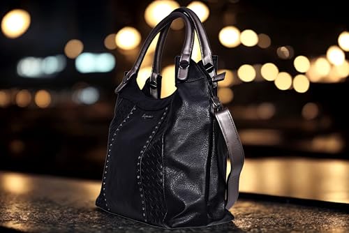 Women’s Hobo Bag – Large Vegan Leather Shoulder Purse with Woven Texture, Stud Accents & tote bag for women2