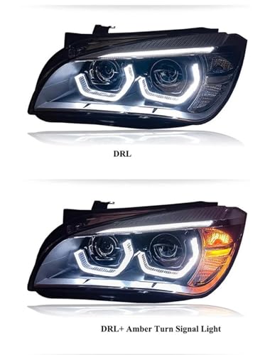 Phare LED pour BMW X1 E84 2010-2015 feu avant DRL Angel Eyes halogène