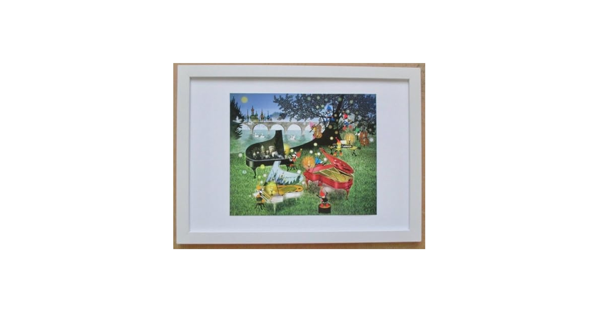 藤城清治　3台のピアノ　リトグラフ 藤城清治 3台のピアノ リトグラフ - メルカリ