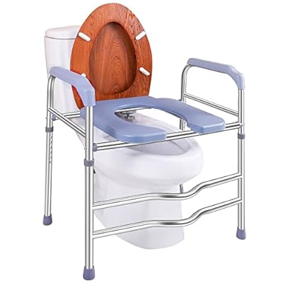 Deewow Raised Toilet Seat with Handles, Toilet Seat Riser for Seniors with Adjustable Height, up to 400lbs, Raised Toilet Seat for Elderly, Pregnant and Handicap, Fit Any Toilet, FSA/HAS Eligible