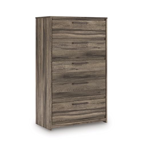 Signature Design by Ashley Jusika Rustic 5-Drawer Chest with Easy
