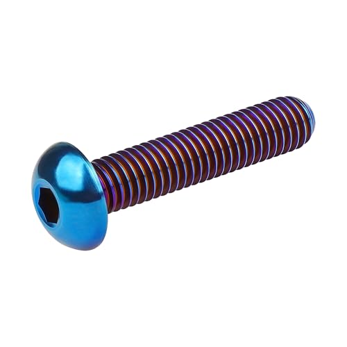 Image of Titanium Bolt M4x6 8 10 12 15 20mm Hex Head Screws for Bicycle Pack of 4 (Burnt Blue, M4x20mm)