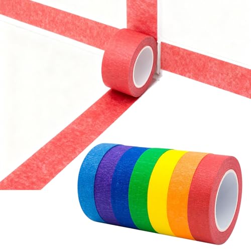 GoodTool 7 rolls of colorful masking tape Colorful Painting Tapes Craft Tape Labeling Tape Suitable For Wall Art Crafts Journaling And Car Painting
