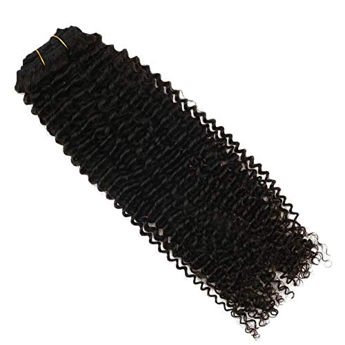 Clip in Hair Extensions Black Kinky Curly 24inch Clip Hair Extensions Human Hair Black Hair Extensions Clip in Human Hair Kinky Curly 7pcs 120g
