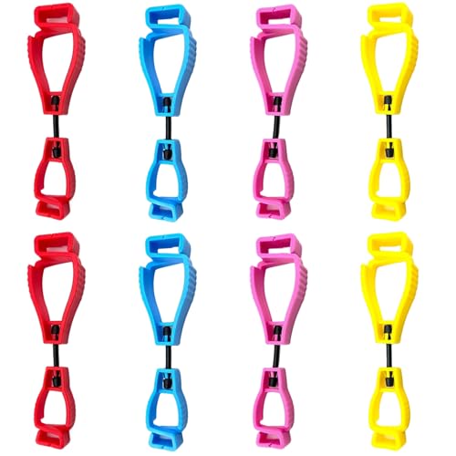 8 clips para guantes de trabajo, clips separables de 4.9 x 1.3 x 0.7 pulgadas, soporte de plástico portátil para sombreros, guantes y accesorios de senderismo