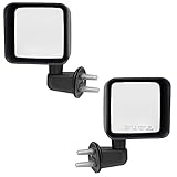 Driver and Passenger Manual Side View Mirrors Textured Replacement for 2007-2017 Wrangler 2018...