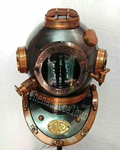 Casco de buceo antiguo decoración marinera estilo buceador clásico Mark vintage