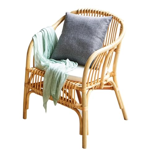 EFFRLE Sillón Decorativo Silla de ratán,Silla Decorativa de ratán con reposabrazos,Sillón tapizado de Ocio para Sala de Estar, Dormitorio, balcón, Patio, sillones