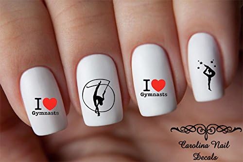 Sports Gymnast #2 I Love Gymnastics Child Nail Art Decals Set of 40 decals
