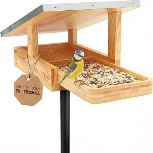 SteadyNature I Vogelhaus mit Ständer wetterfest modern mit...