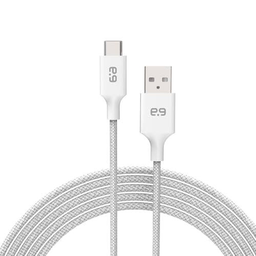 PureGear Braided USB-A to C Cable (4ft) Fast Charging Cable for iPhone Air 17 17Pro 17ProMax 16 15 MacBook iPad Pro 2020 Galaxy S25/S24/S23/S22/S21 Ultra Pixel10/9/8/7 & USB-C Devices(White)