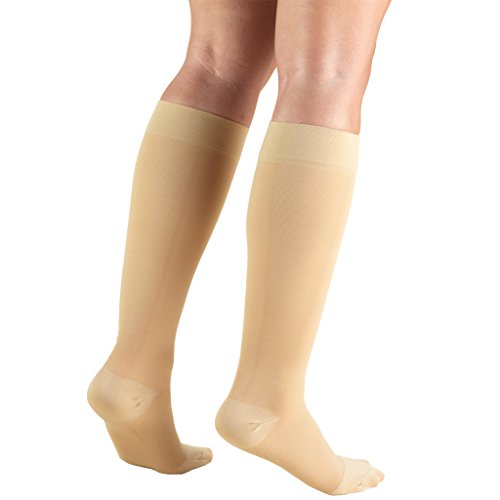 Truform Closed Toe, Knee High 20-30 mmHg Compression Stockings, Beige, Large