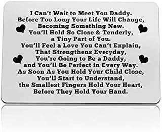 Metal Wallet Card New Dad Gifts Daddy to Be Gifts for Husband Son Soon to Be Daddy Gifts Pregnancy Baby Announcement Gift for Him First Time Dads Gifts from Wife New Dad Baby Shower Christmas Jewelry