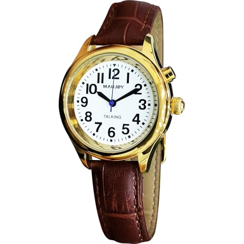 MAUJOY Reloj parlante para mujer con sonido grande y fuerte, habla la hora, fecha y hora de alarma, para ancianos, con discapacidad visual o ciegos